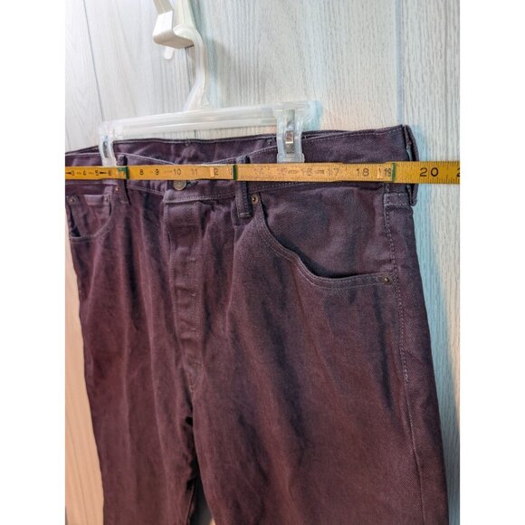 Levi's Men's 501XX Maroon Burgundy Denim Jeans 40x32 Button-Fly Straight Leg - Picture 8 of 9
